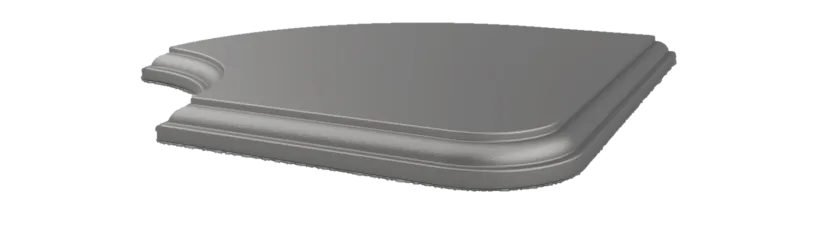 Inset Quarter Round in zinc (Edge Profile 06), 360-degree view