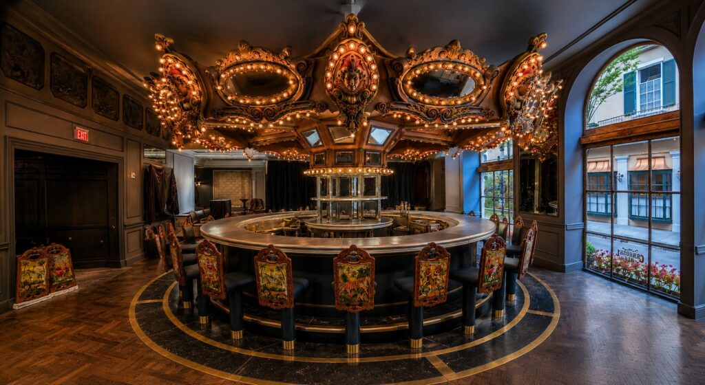 The Carousel Bar at the Hotel Monteleone in New Orleans with its new zinc bar top