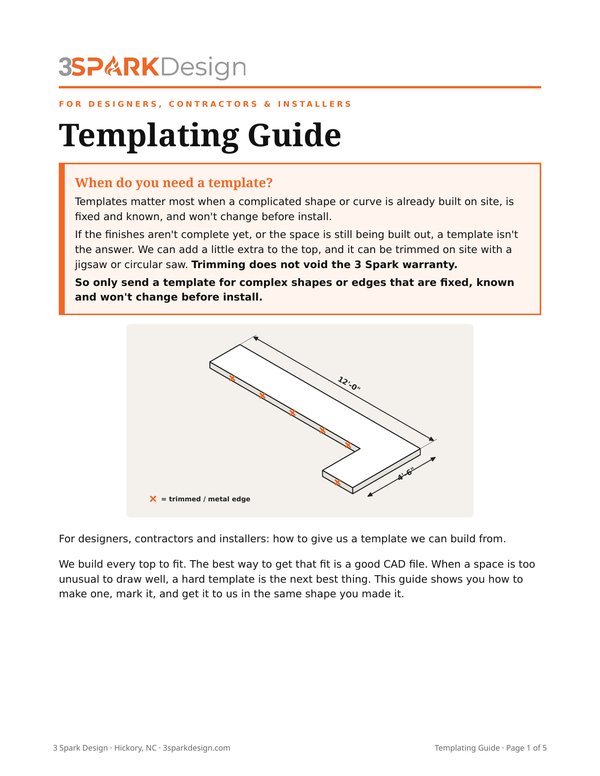Cover of the 3 Spark Design Templating Guide PDF