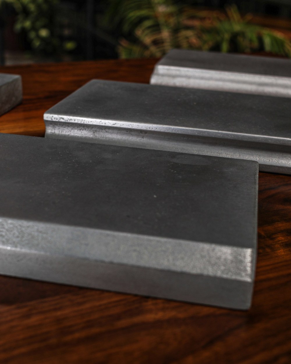 3 Spark metal edge profile samples side by side