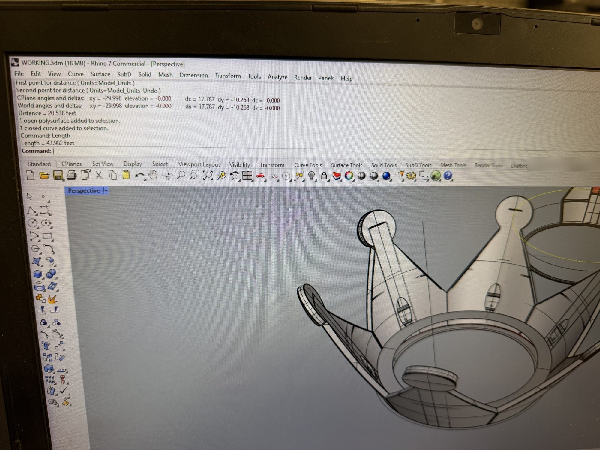 Rhino 3D model of the suspended crown for an event at Faena Miami Beach