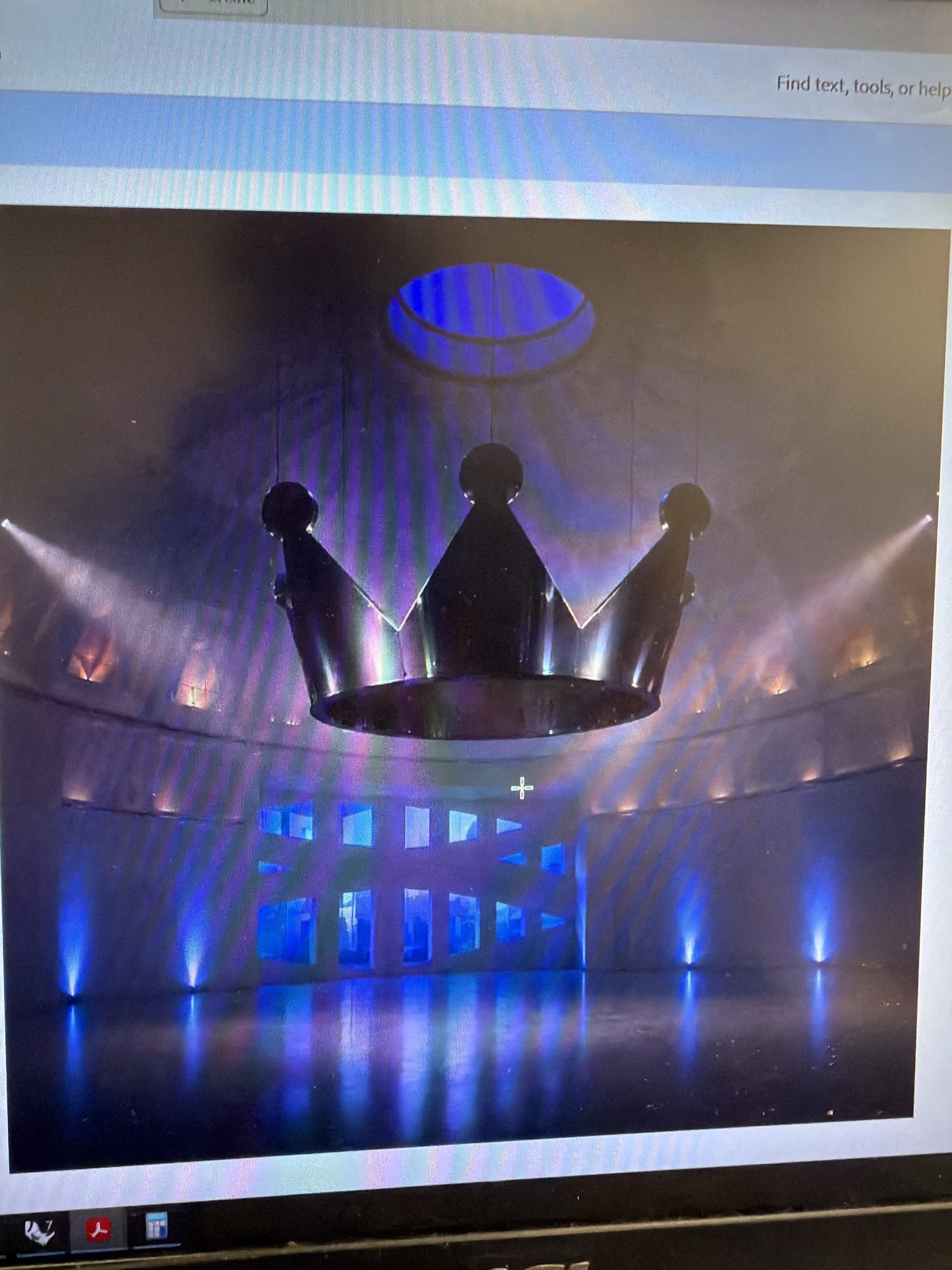 Concept rendering of a suspended crown under a domed ceiling, Faena Miami Beach
