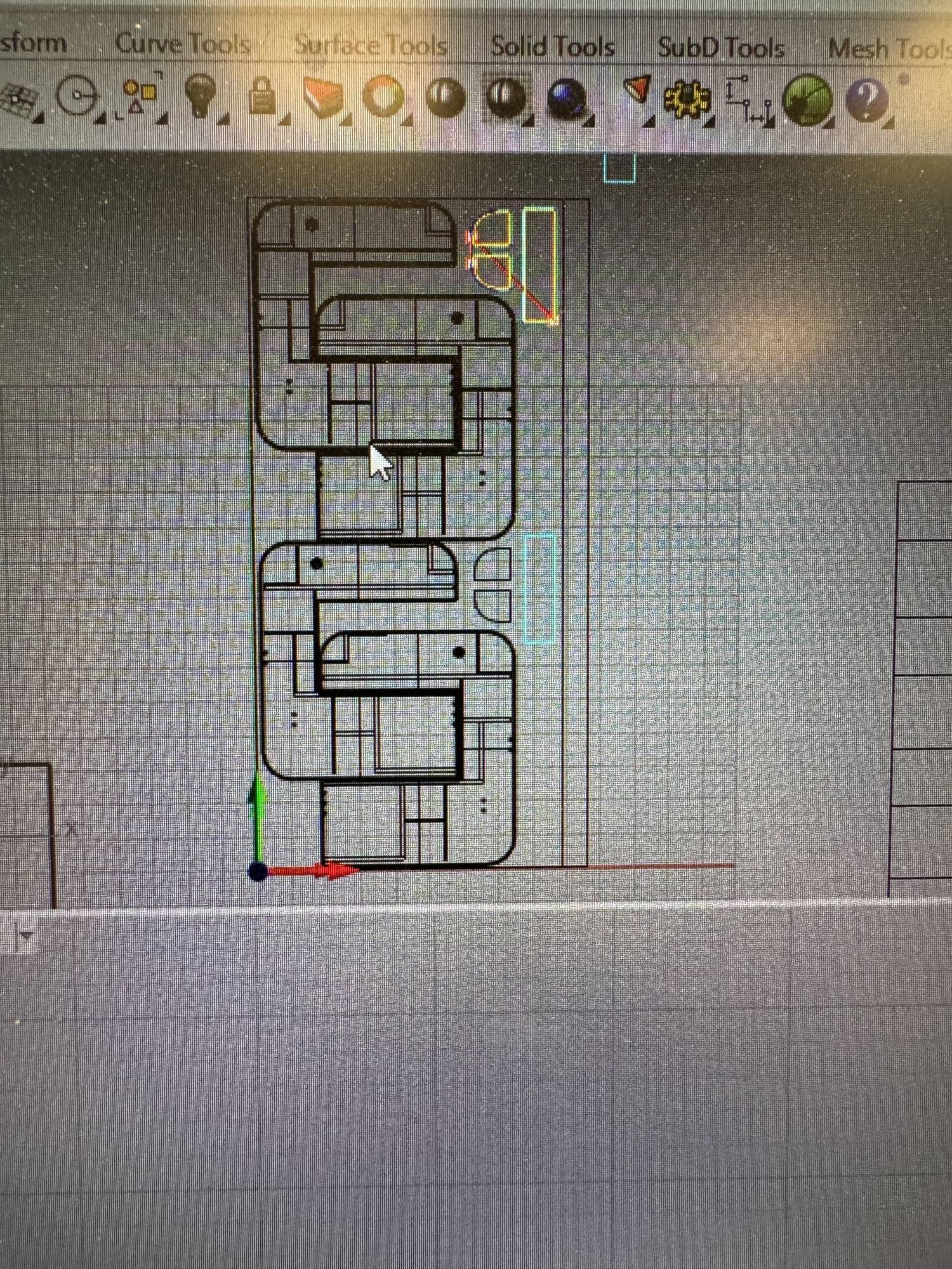 CAD part layout for the Rémy Martin bar cart