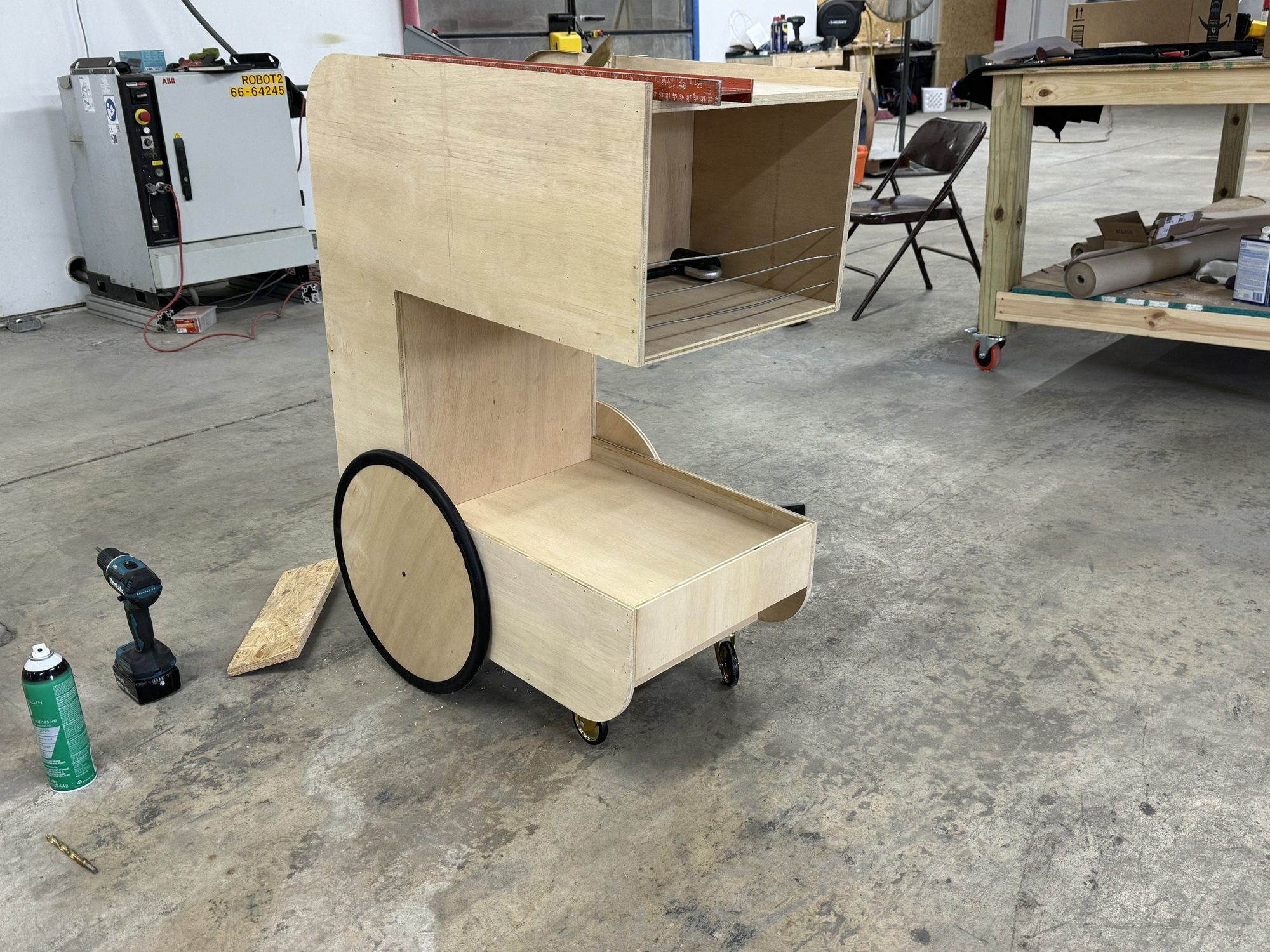 Full-size mock-up of a custom bar cart for Rémy Martin