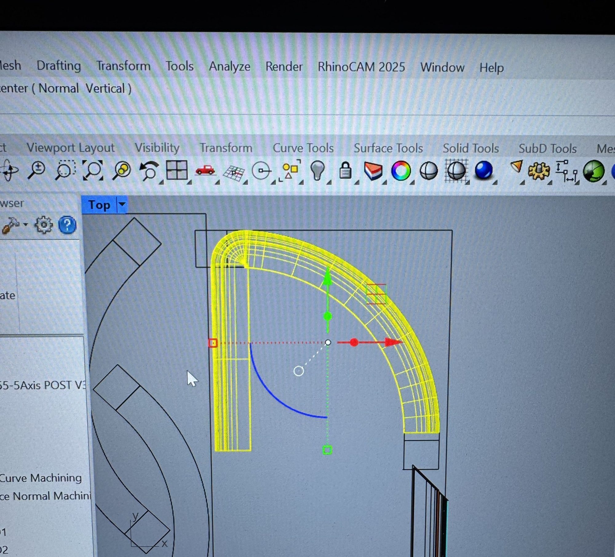 CAD drawing of the curved egg-and-dart edge profile for the bar at Restaurant François, Austin