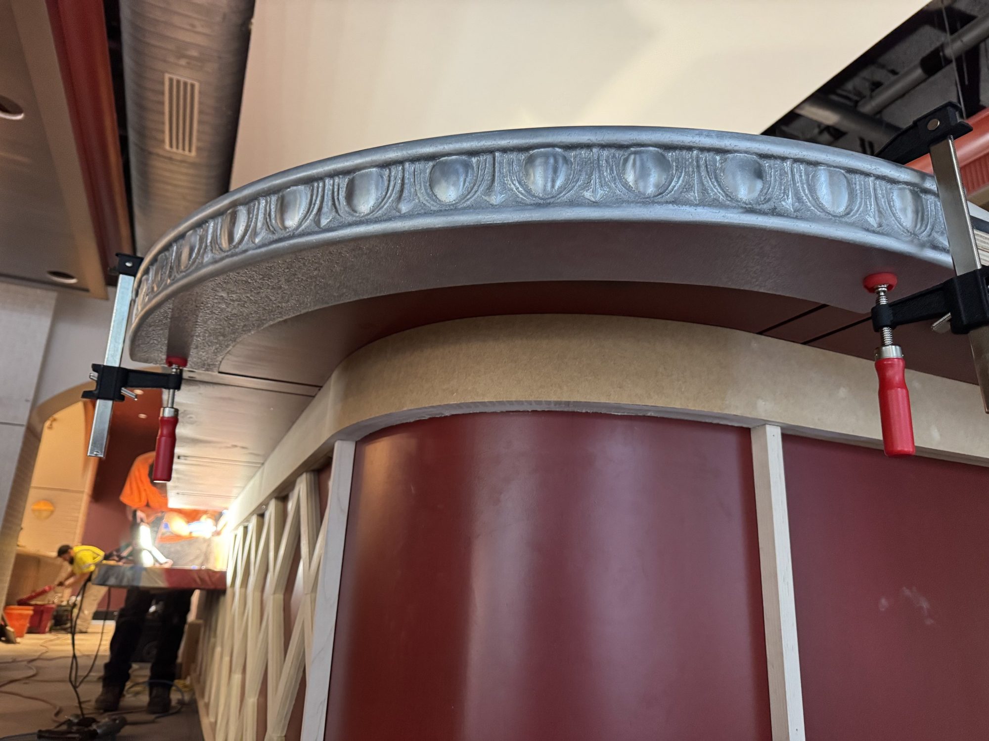 Restaurant Francois zinc egg-and-dart bar trim