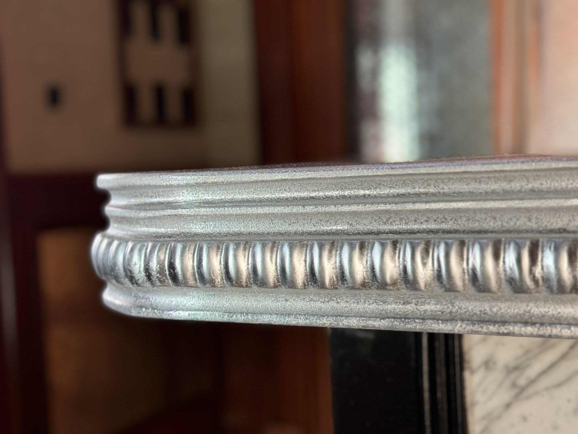 Close-up of the pillowed zinc edge profile installed, Uptown Social, Charleston