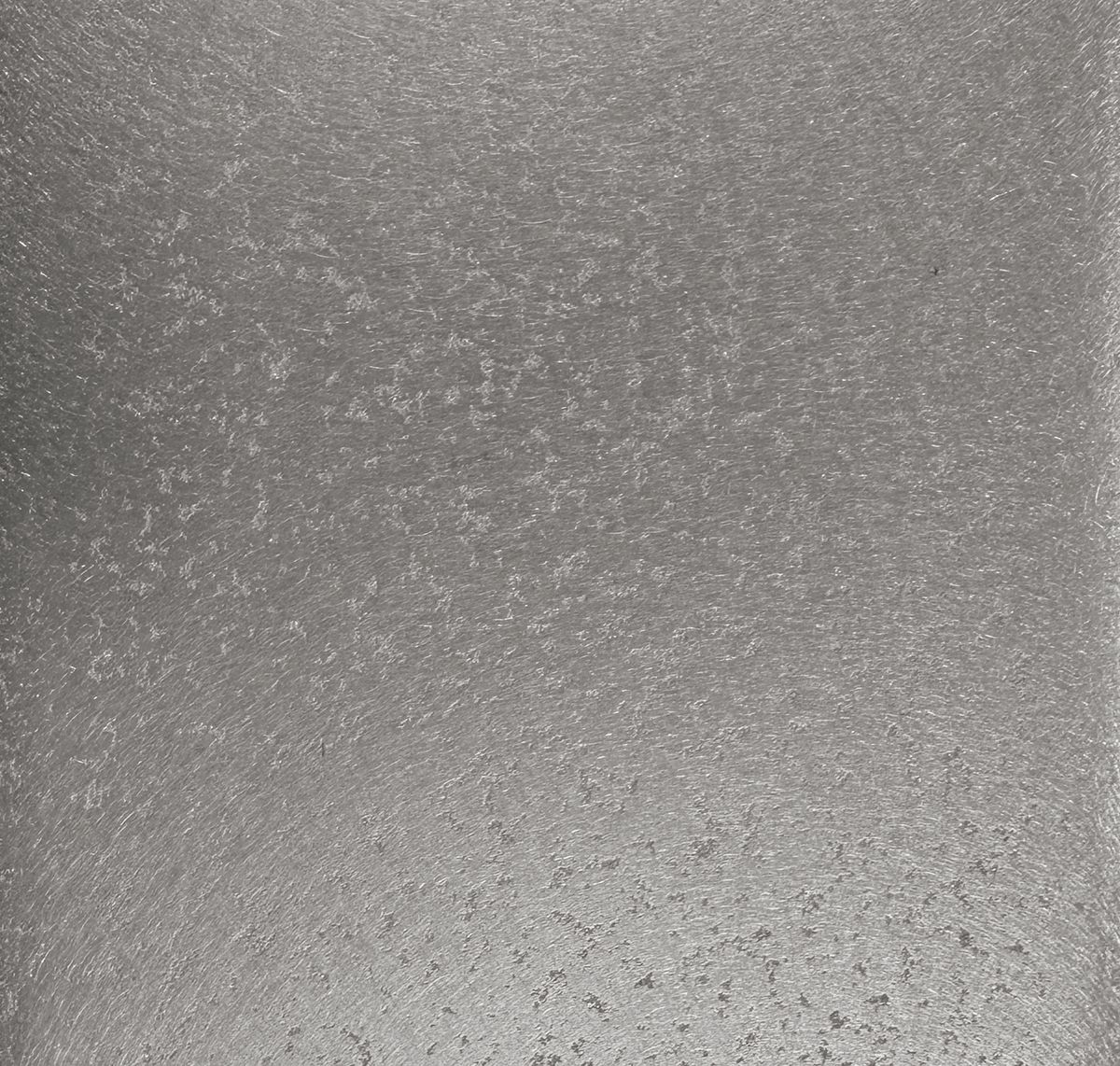 Zinc finish sample, light texture, light patina