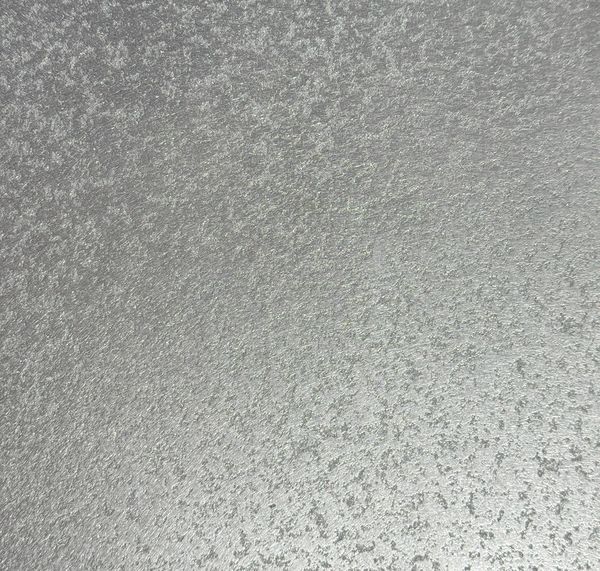 Zinc finish sample, medium texture, no patina