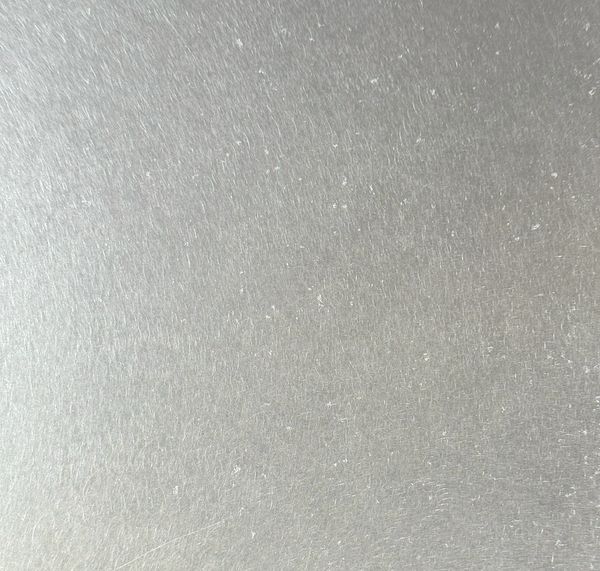 Zinc finish sample, no texture, no patina