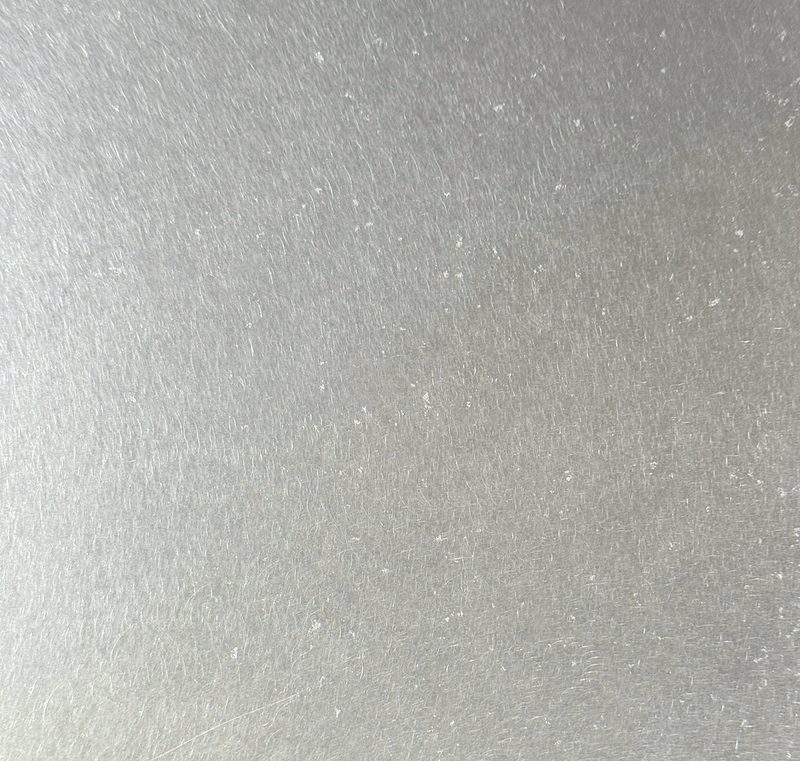 Zinc finish sample, no texture, no patina